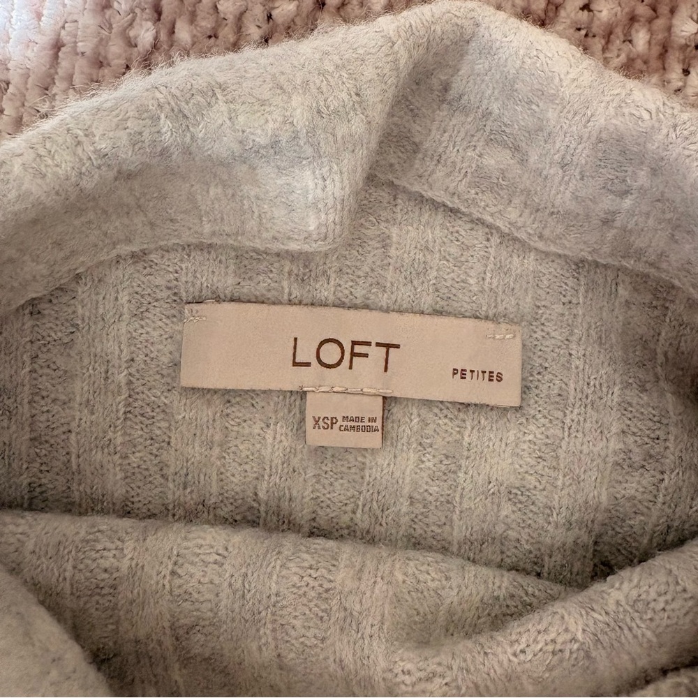 Petite Funnel Neck Ribbed Sweater - Picture 6 of 7
